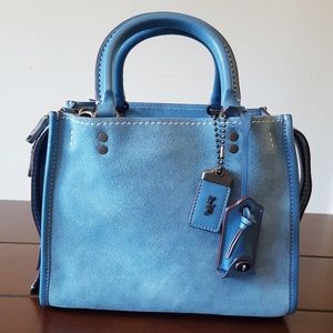 Brand New Coach Rogue 25 Suede Chambray/Blue Bag
